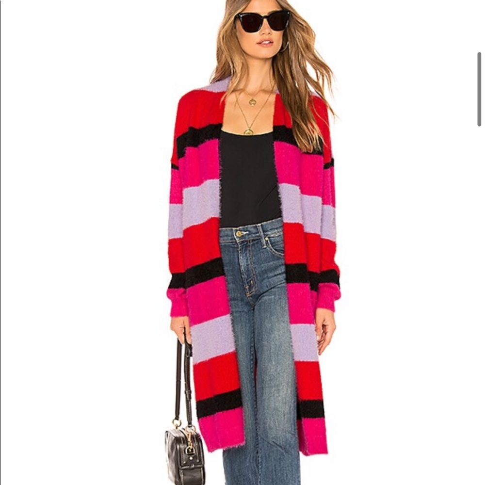 House of Harlow 1960 X Revolve Koons Duster in Red & Purples - lightly used